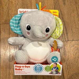 Bright Starts Snuggle Elephant Plush Toy - Hug-a-bye Baby Gray and Multicolor